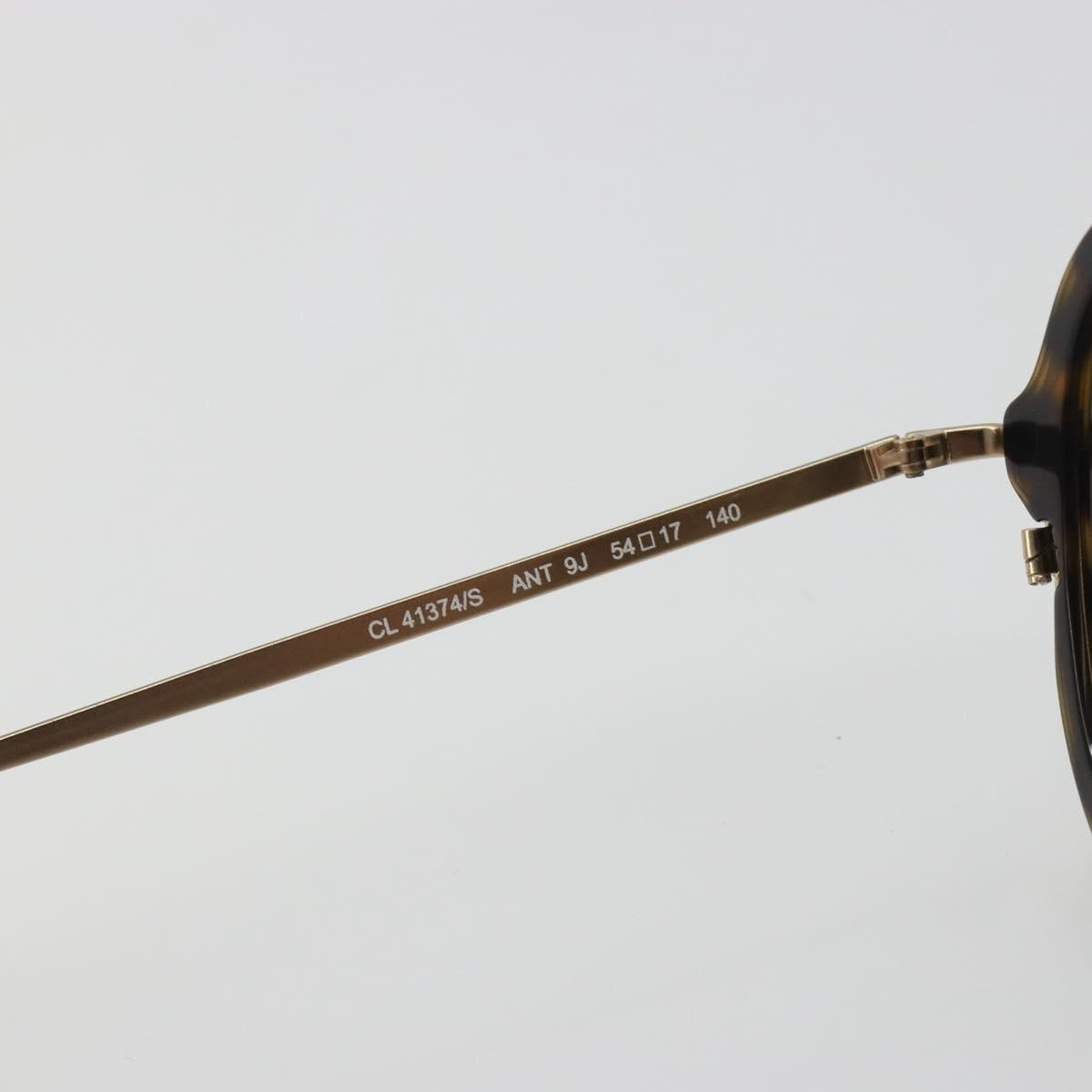 CELINE Sunglasses Plastic Tortoise Brown Gold Tone Auth BA15025V