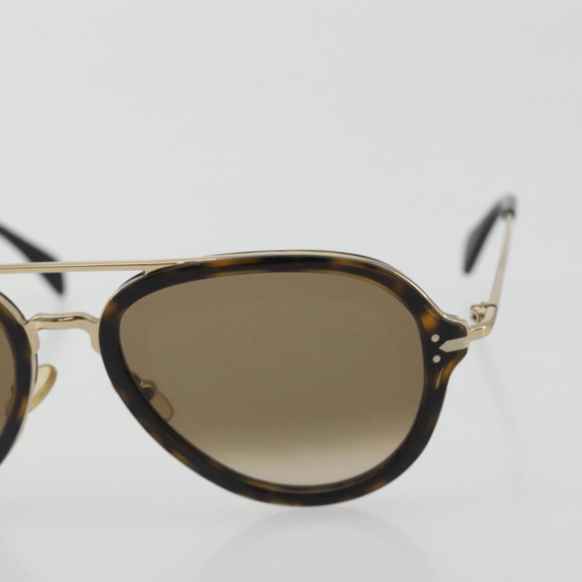 CELINE Sunglasses Plastic Tortoise Brown Gold Tone Auth BA15025V