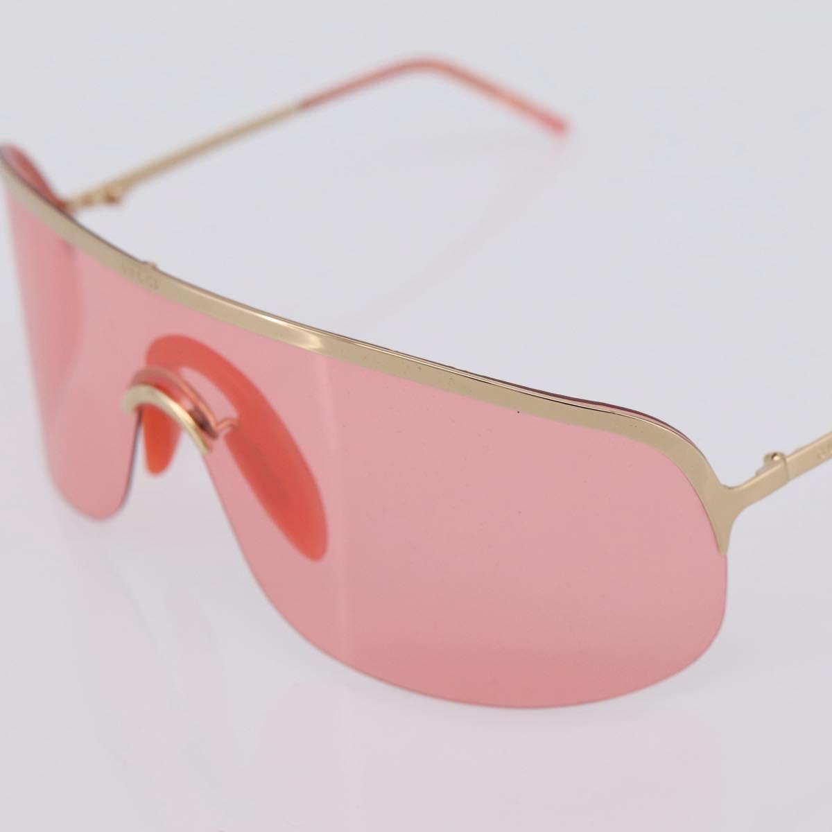 GUCCI Rimless Sunglasses Metal Red Gold Tone Auth BA15030