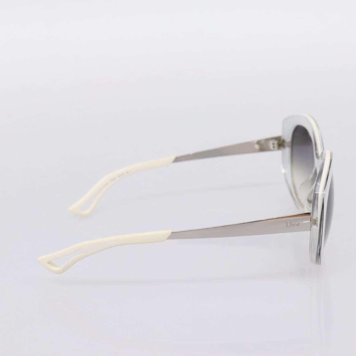 Christian Dior Sunglasses Plastic White Silver Auth BA15031