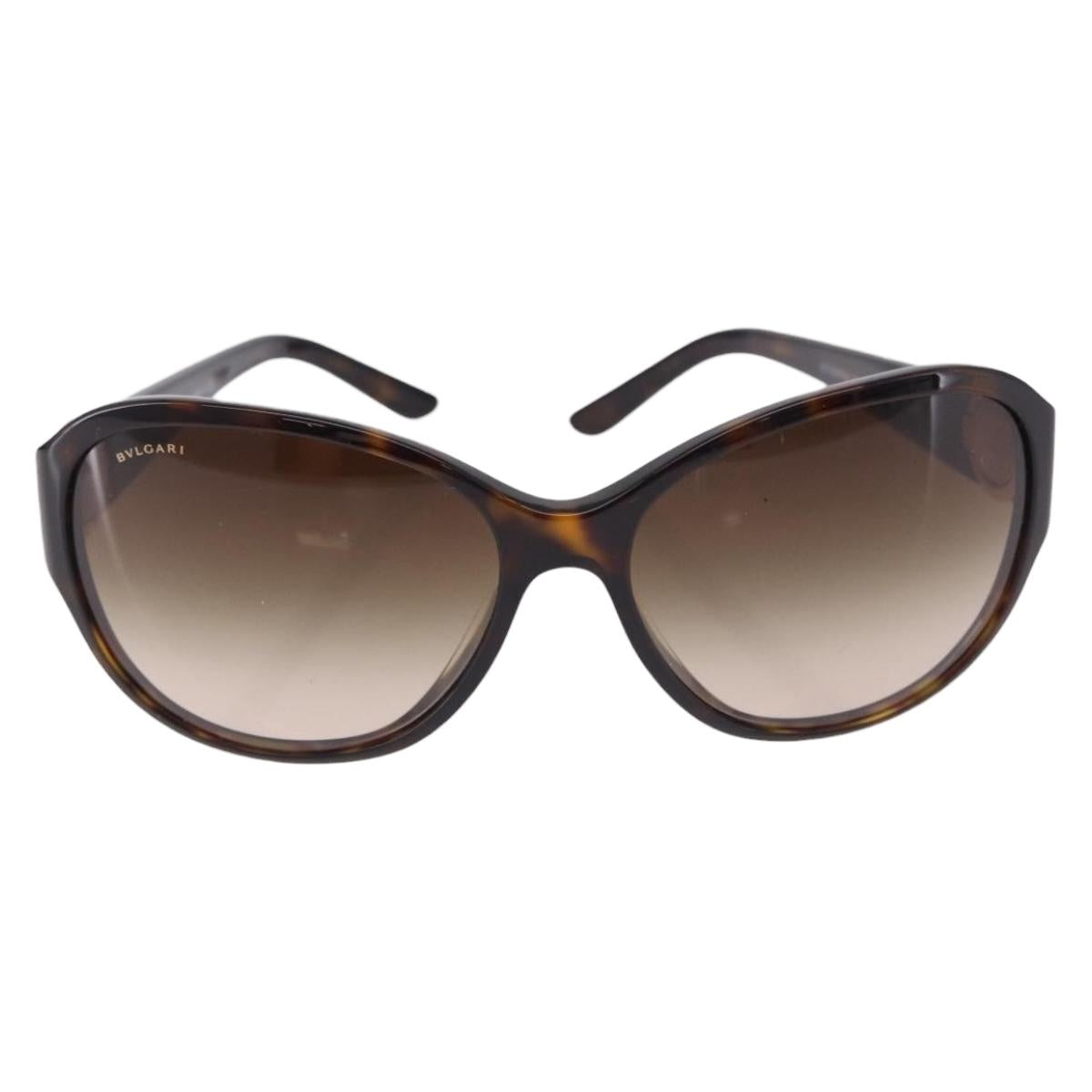 BVLGARI Sunglasses Plastic Brown Gold Tone Auth BA15032A