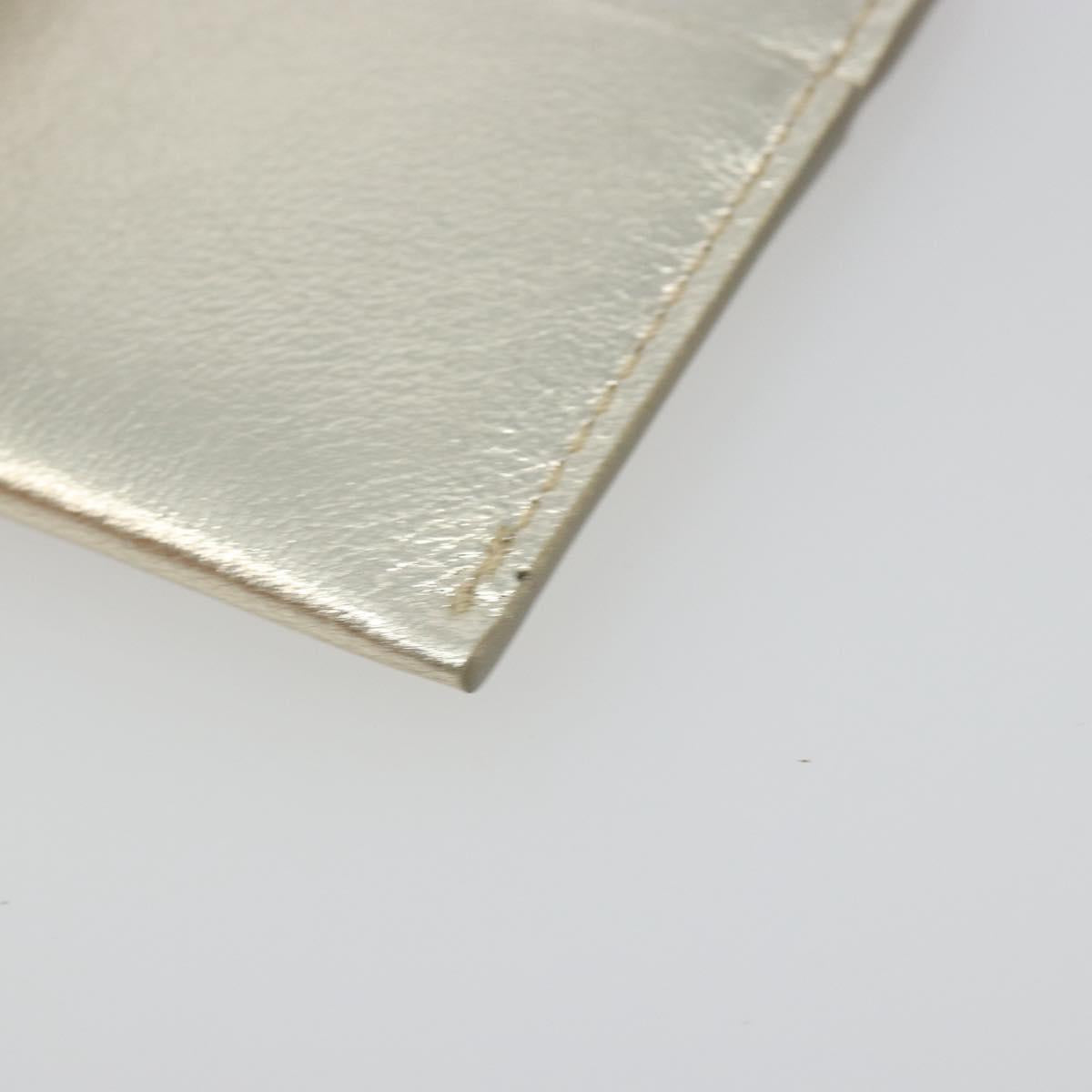 Salvatore Ferragamo Gancini Card Case Leather Champagne Gold Auth BA15034V