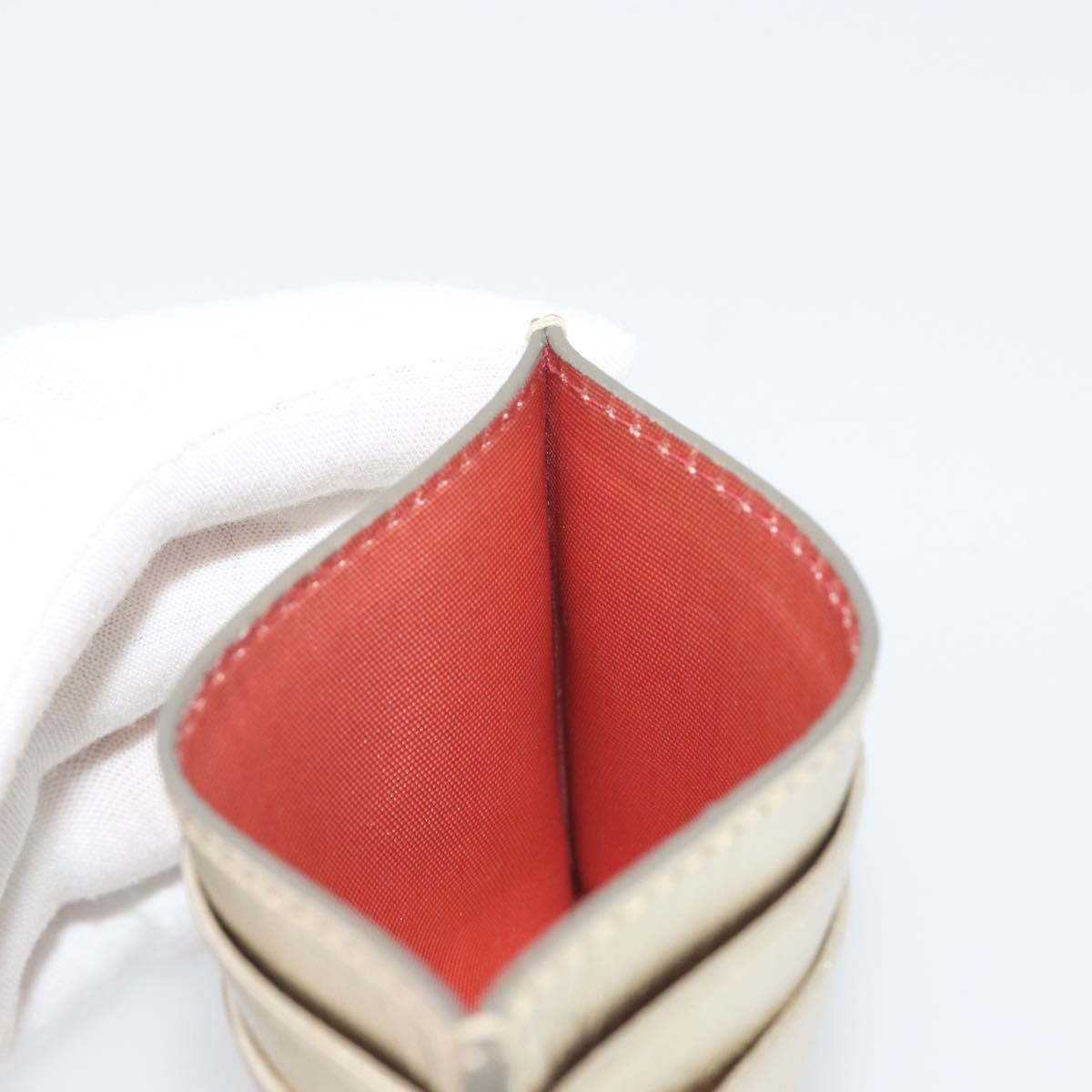 Salvatore Ferragamo Gancini Card Case Leather Champagne Gold Auth BA15034V