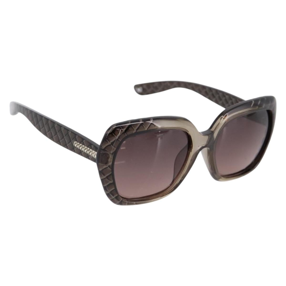 BOTTEGA VENETA INTRECCIATO Sunglasses Plastic Black Gold Tone Auth BA15035
