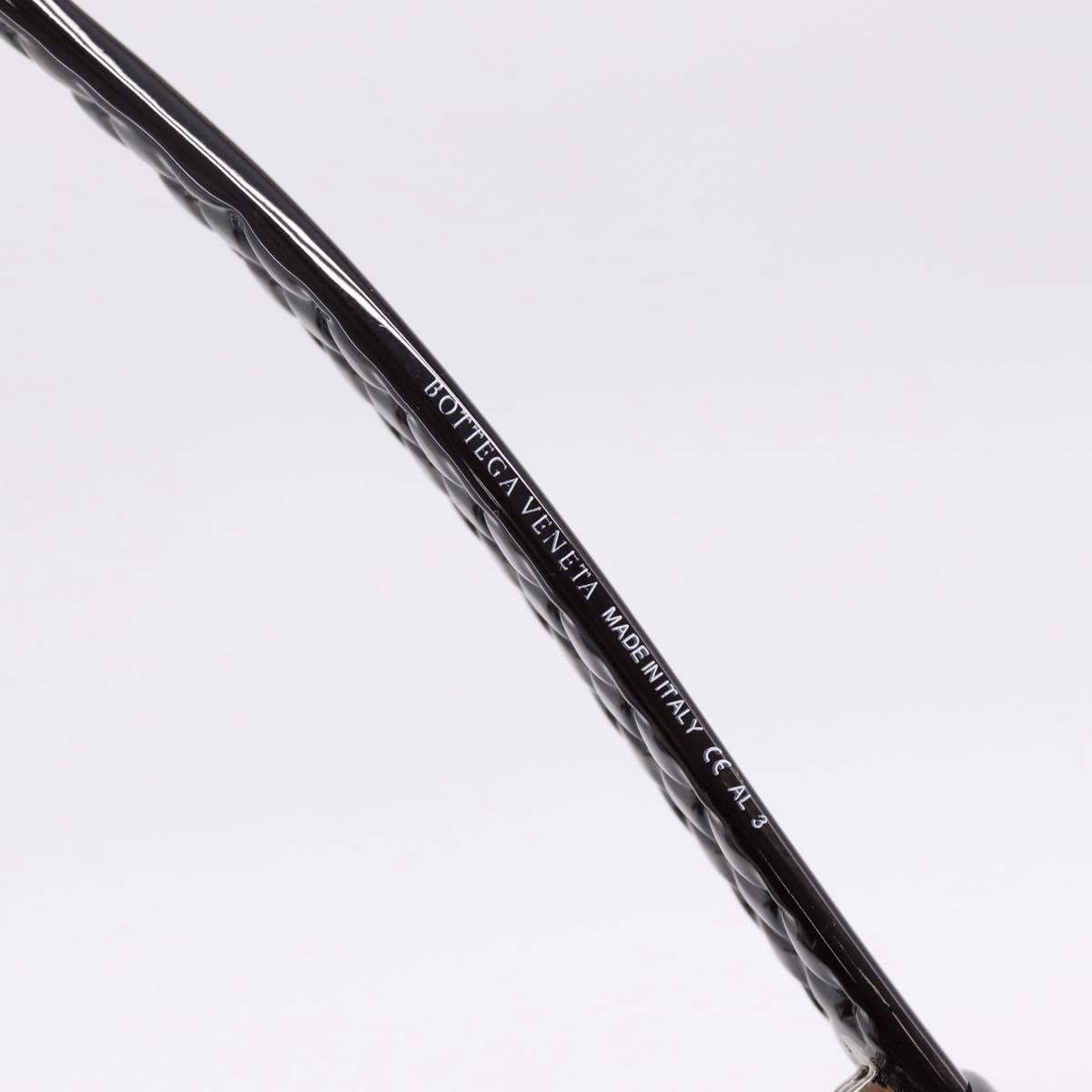 BOTTEGA VENETA INTRECCIATO Sunglasses Plastic Black Gold Tone Auth BA15035