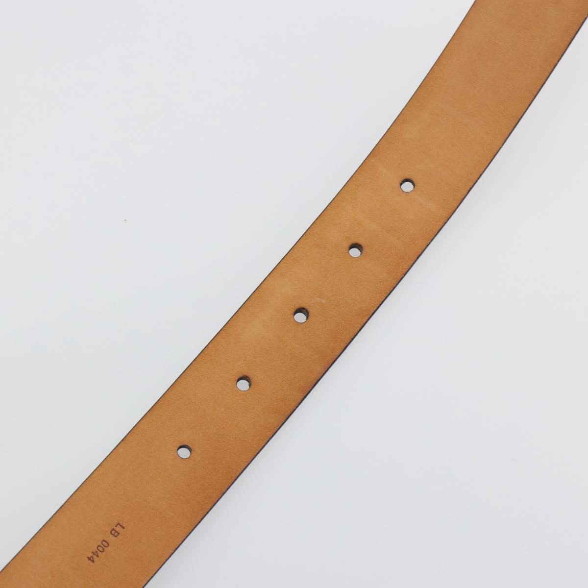 LOUIS VUITTON Ceinture Carre Belt Leather ""90/36"" Black Silver LV Auth BA15036