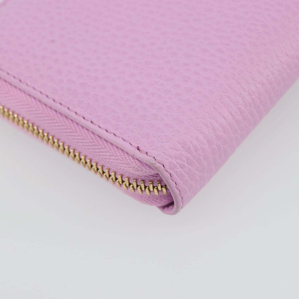 GUCCI GG Marmont Bosco Zip Around Long Wallet Leather Pink 499337 Auth BA15038V