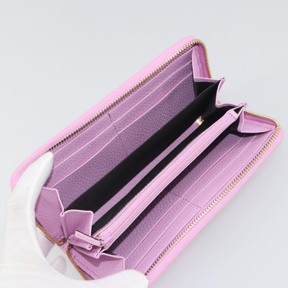 GUCCI GG Marmont Bosco Zip Around Long Wallet Leather Pink 499337 Auth BA15038V
