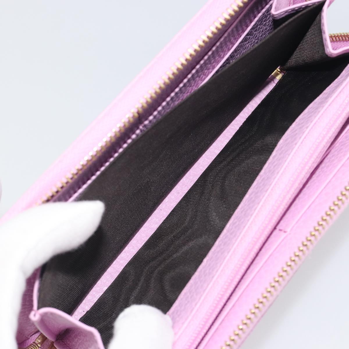 GUCCI GG Marmont Bosco Zip Around Long Wallet Leather Pink 499337 Auth BA15038V