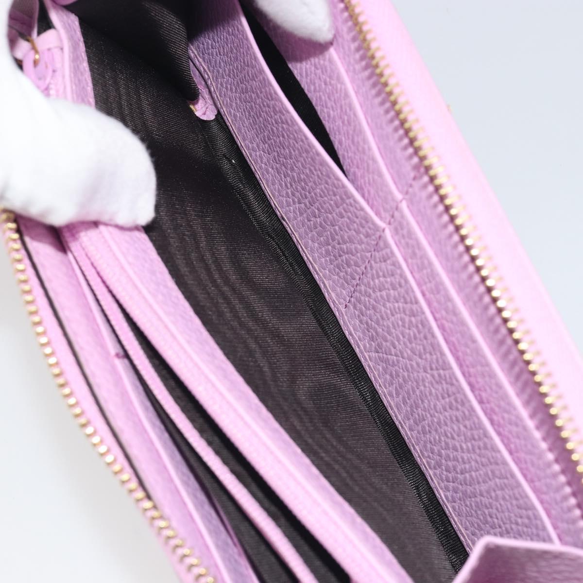 GUCCI GG Marmont Bosco Zip Around Long Wallet Leather Pink 499337 Auth BA15038V