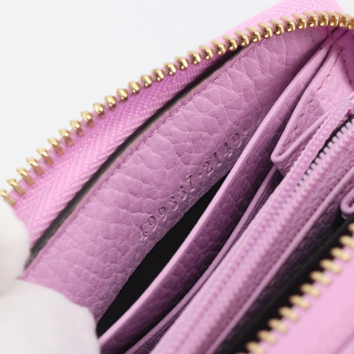 GUCCI GG Marmont Bosco Zip Around Long Wallet Leather Pink 499337 Auth BA15038V
