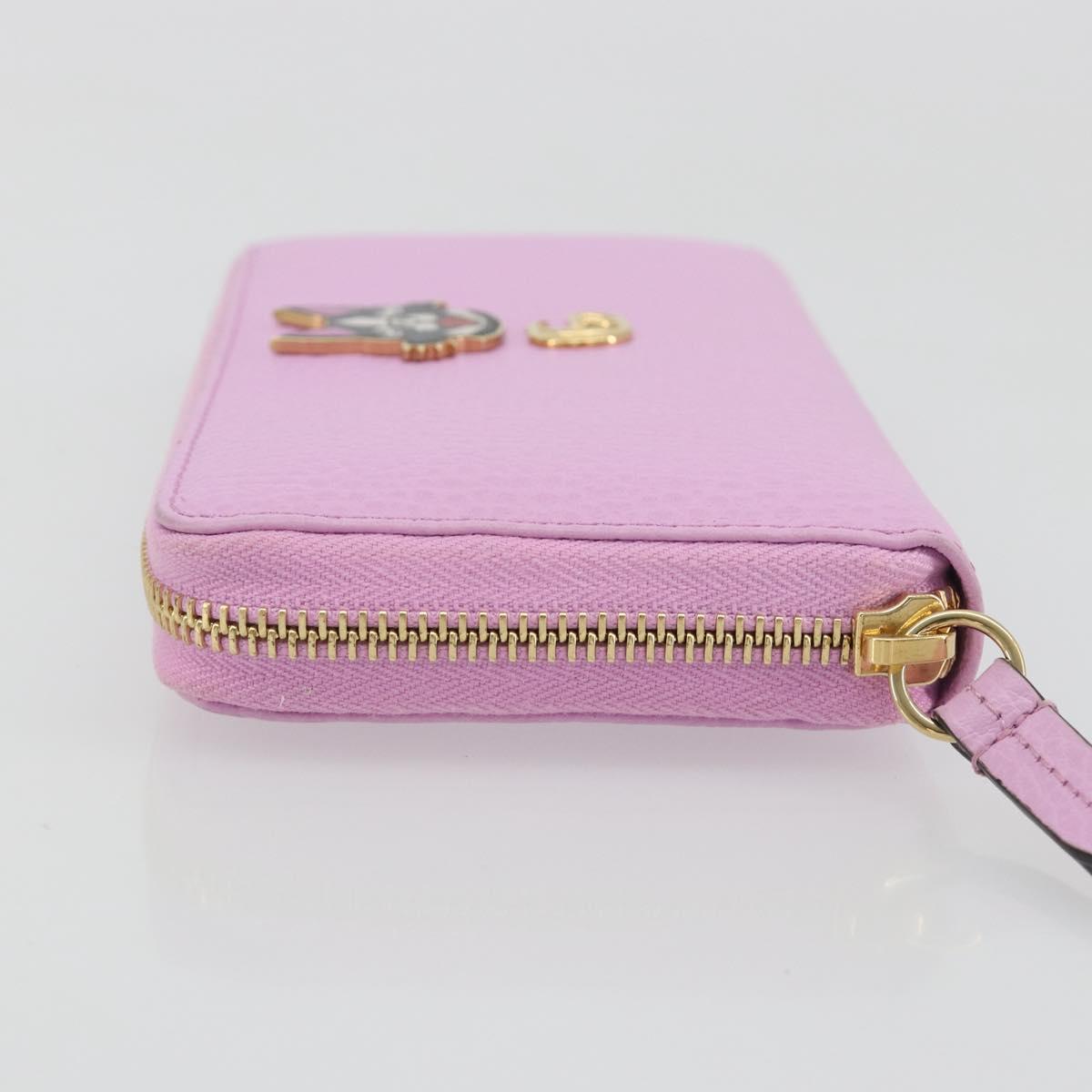 GUCCI GG Marmont Bosco Zip Around Long Wallet Leather Pink 499337 Auth BA15038V