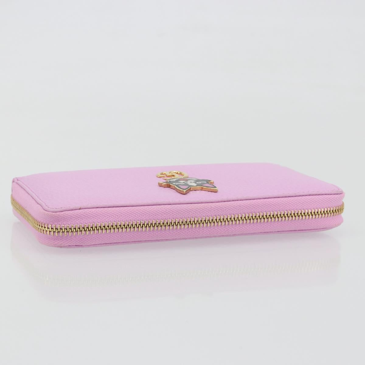 GUCCI GG Marmont Bosco Zip Around Long Wallet Leather Pink 499337 Auth BA15038V
