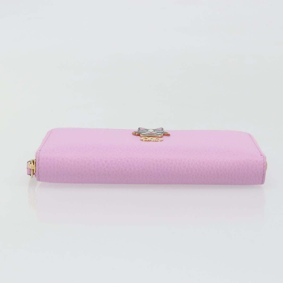 GUCCI GG Marmont Bosco Zip Around Long Wallet Leather Pink 499337 Auth BA15038V