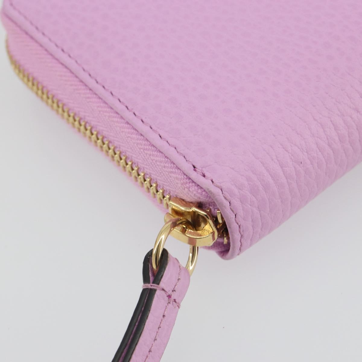 GUCCI GG Marmont Bosco Zip Around Long Wallet Leather Pink 499337 Auth BA15038V