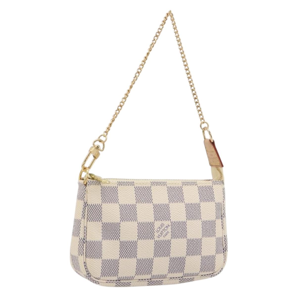 LOUIS VUITTON Damier Azur Mini Pochette Accessoires Pouch N58010 Auth BA15039V
