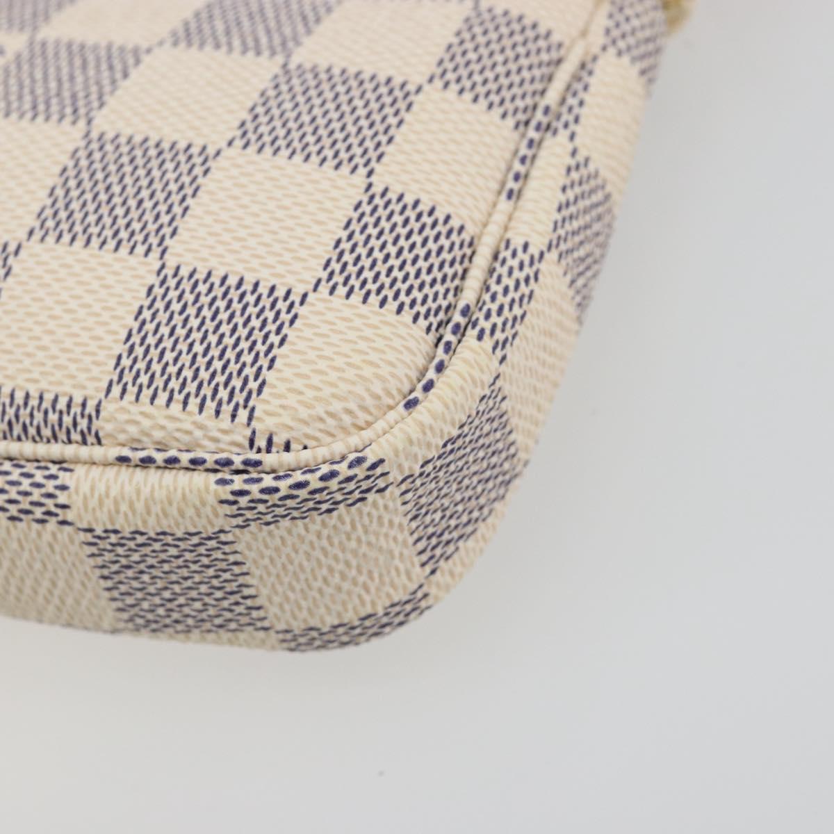 LOUIS VUITTON Damier Azur Mini Pochette Accessoires Pouch N58010 Auth BA15039V