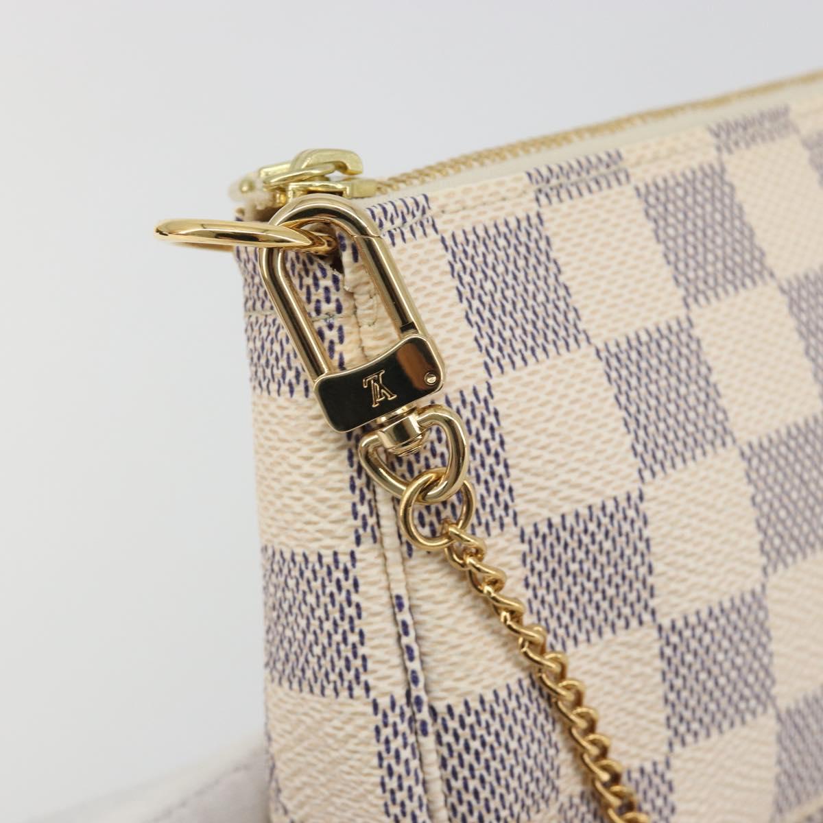 LOUIS VUITTON Damier Azur Mini Pochette Accessoires Pouch N58010 Auth BA15039V