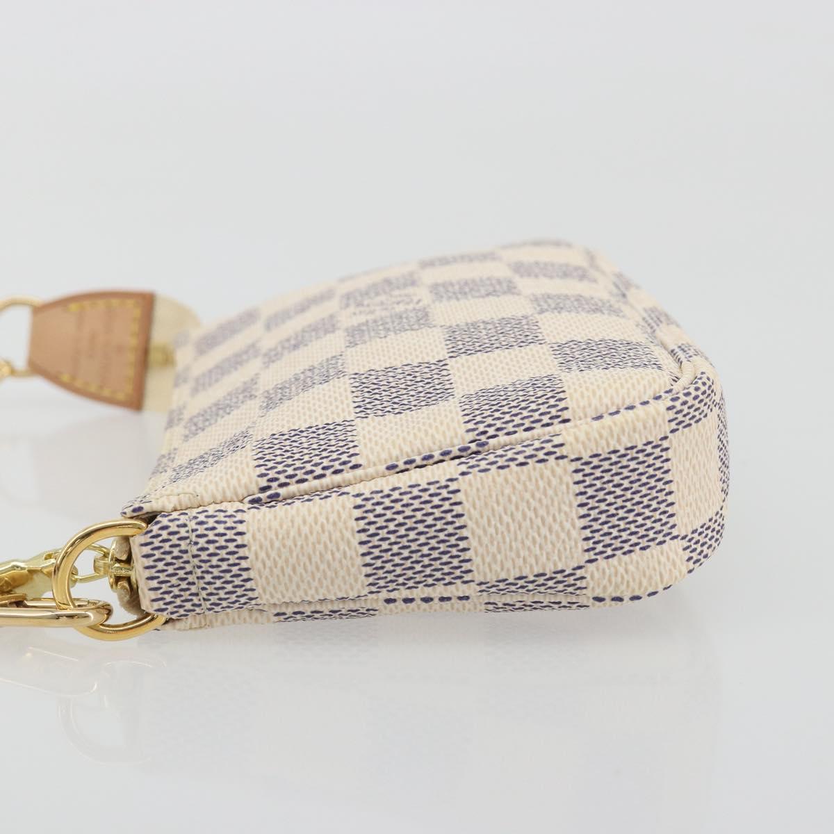 LOUIS VUITTON Damier Azur Mini Pochette Accessoires Pouch N58010 Auth BA15039V