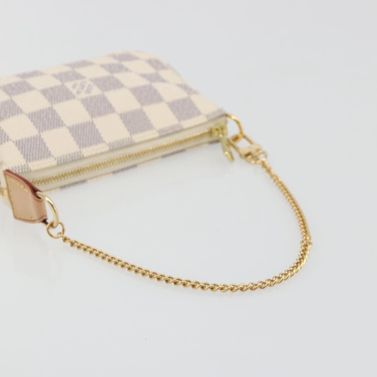 LOUIS VUITTON Damier Azur Mini Pochette Accessoires Pouch N58010 Auth BA15039V