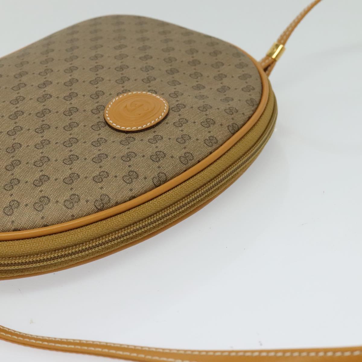 GUCCI Micro GG Supreme Shoulder Bag PVC Brown Gold 007 084 0094 Auth BA1504