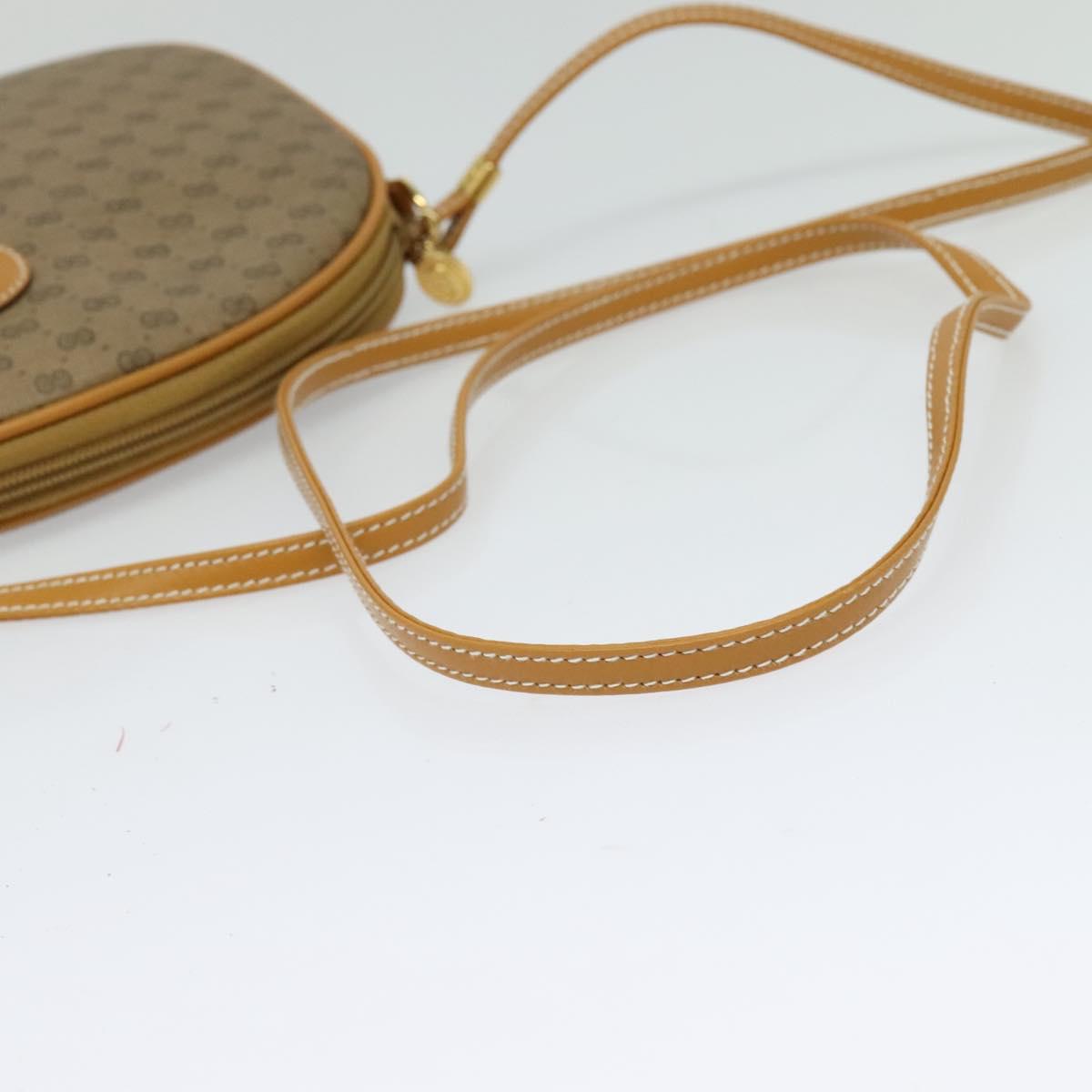 GUCCI Micro GG Supreme Shoulder Bag PVC Brown Gold 007 084 0094 Auth BA1504
