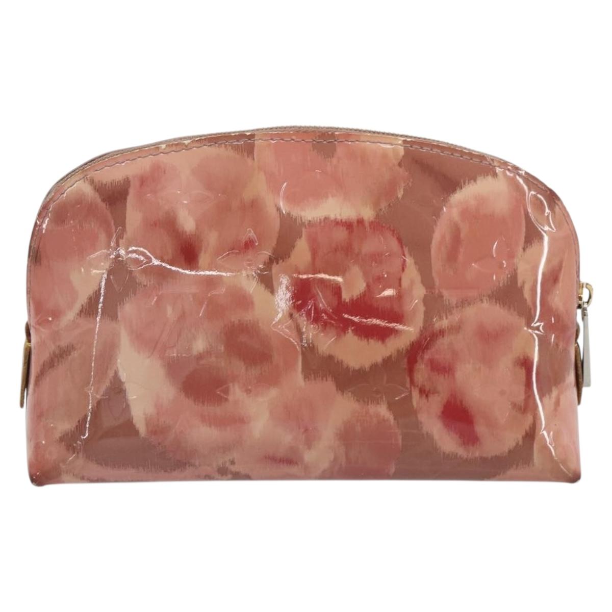 LOUIS VUITTON Monogram Vernis Ikat Flower Pochette Cosmetic M90046 Auth BA15040