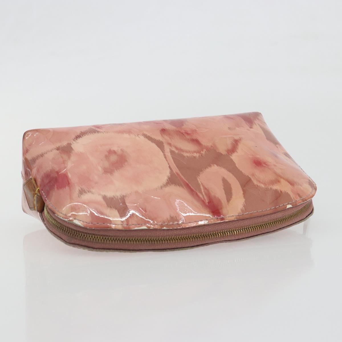 LOUIS VUITTON Monogram Vernis Ikat Flower Pochette Cosmetic M90046 Auth BA15040