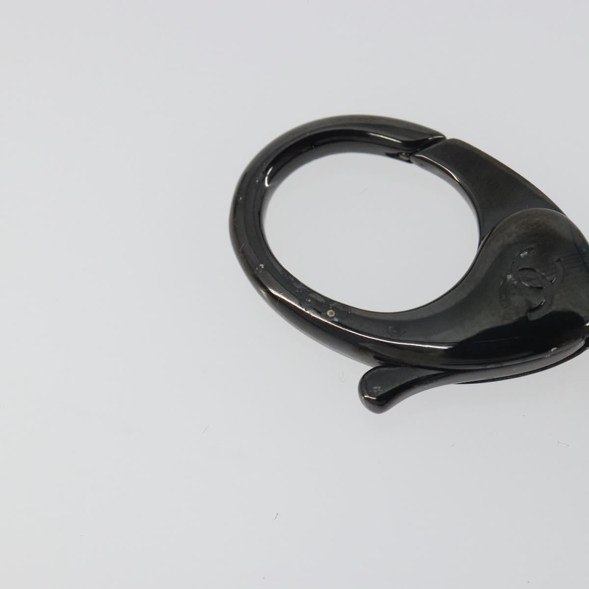 CHANEL Cat Robot Key Holder Metal Black CC Auth BA15043M