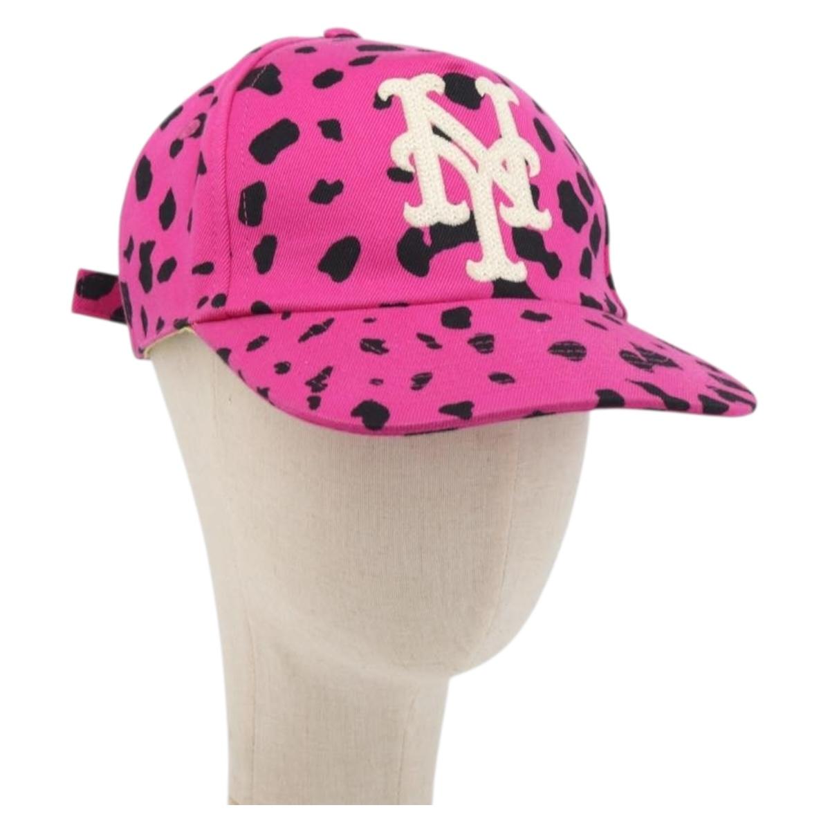 GUCCI x New Era New York Mets Baseball Cap Cotton Pink 729581 Auth BA15044A