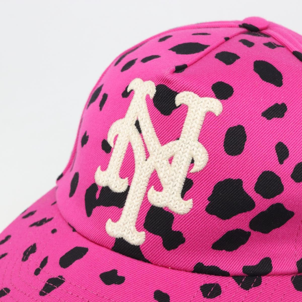 GUCCI x New Era New York Mets Baseball Cap Cotton Pink 729581 Auth BA15044A