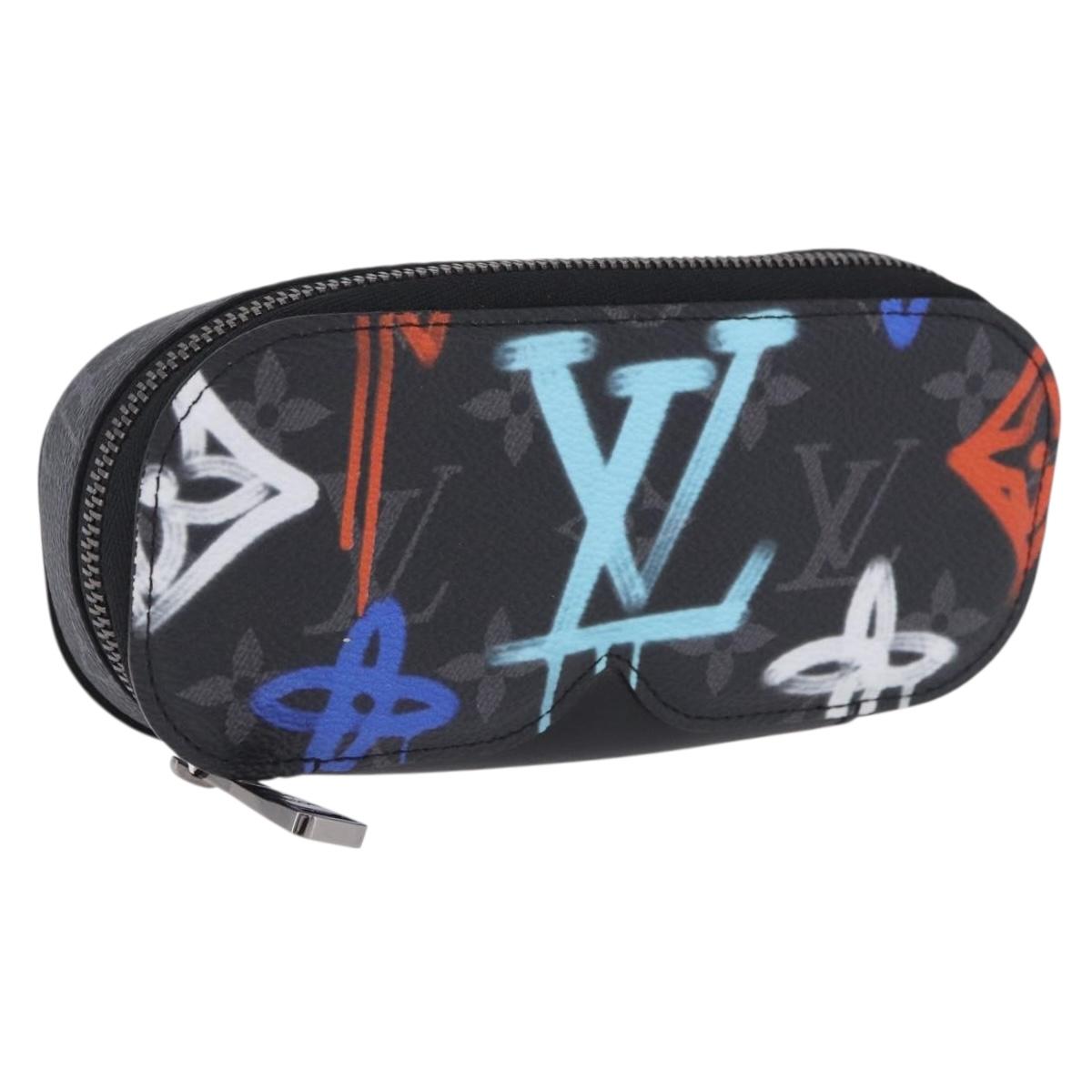 LOUIS VUITTON Monogram Eclipse Graffiti Etui Lunette GM GI0843 LV Auth BA15045M