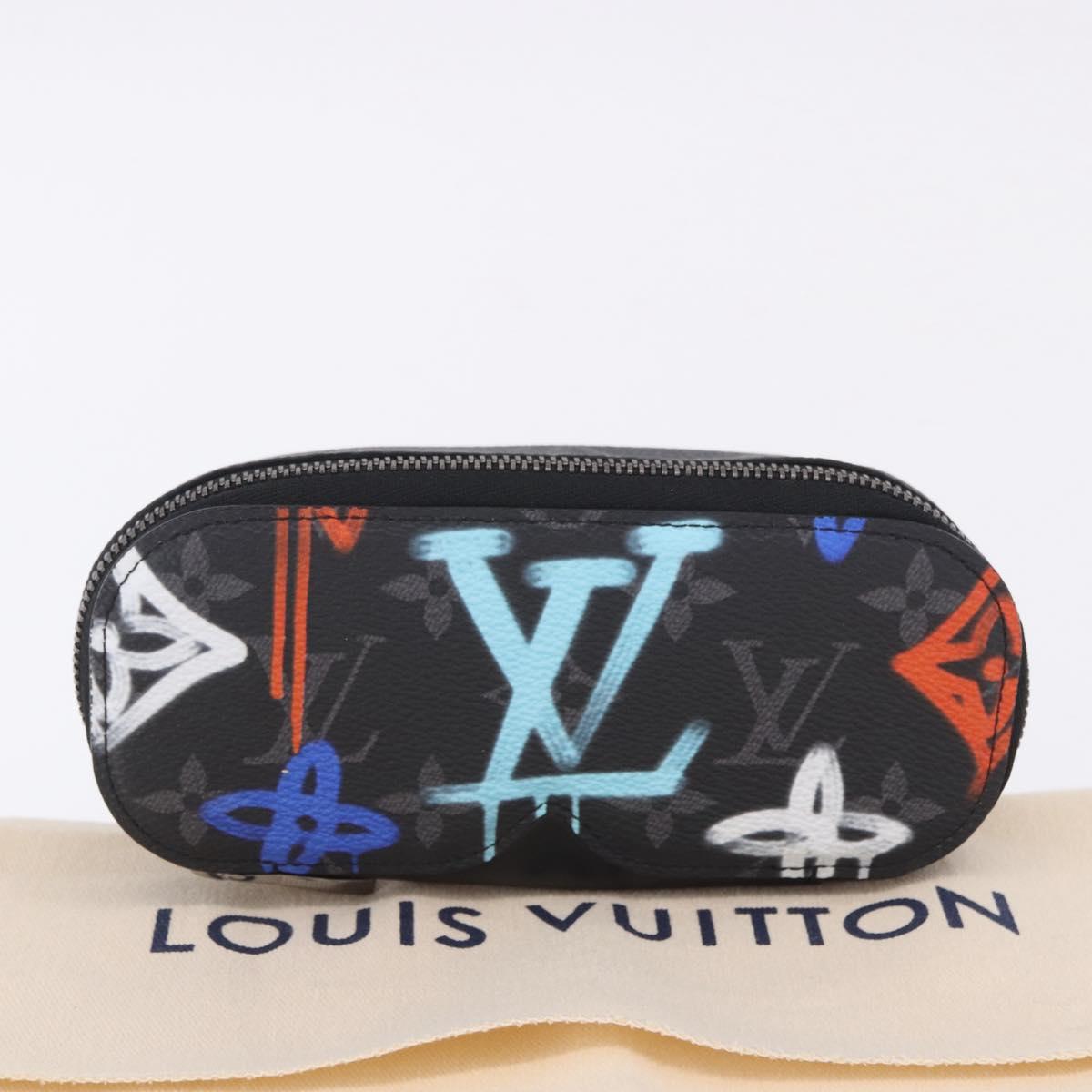 LOUIS VUITTON Monogram Eclipse Graffiti Etui Lunette GM GI0843 LV Auth BA15045M