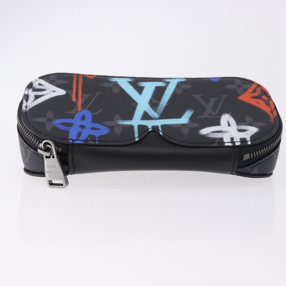 LOUIS VUITTON Monogram Eclipse Graffiti Etui Lunette GM GI0843 LV Auth BA15045M