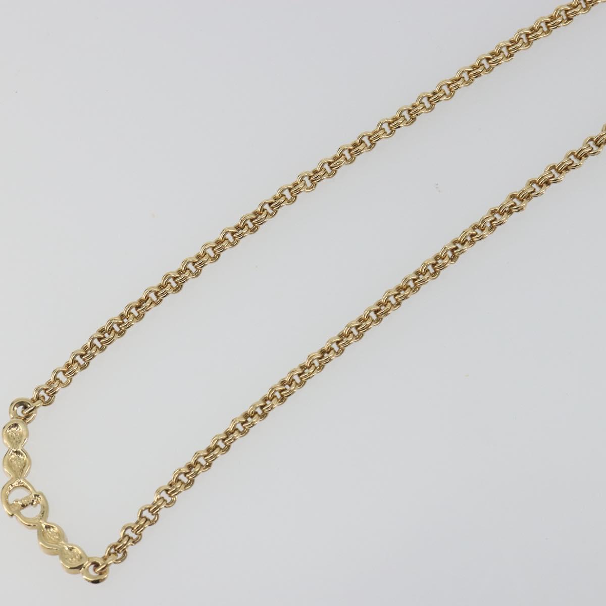 Christian Dior Necklace Metal Gold Tone Auth BA15049V