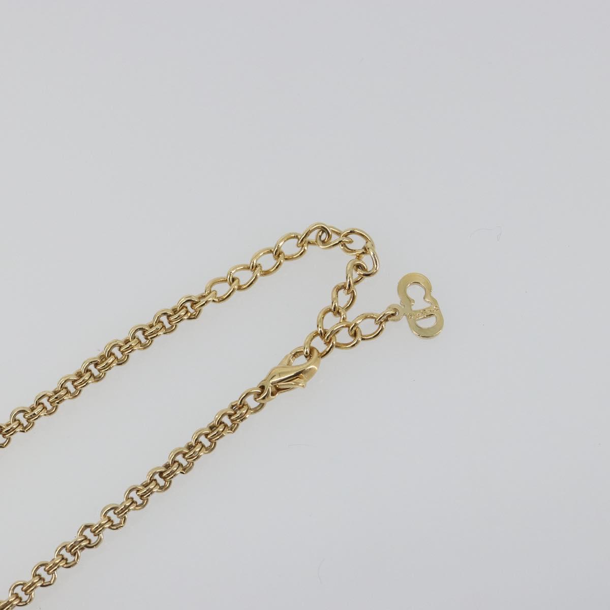 Christian Dior Necklace Metal Gold Tone Auth BA15049V