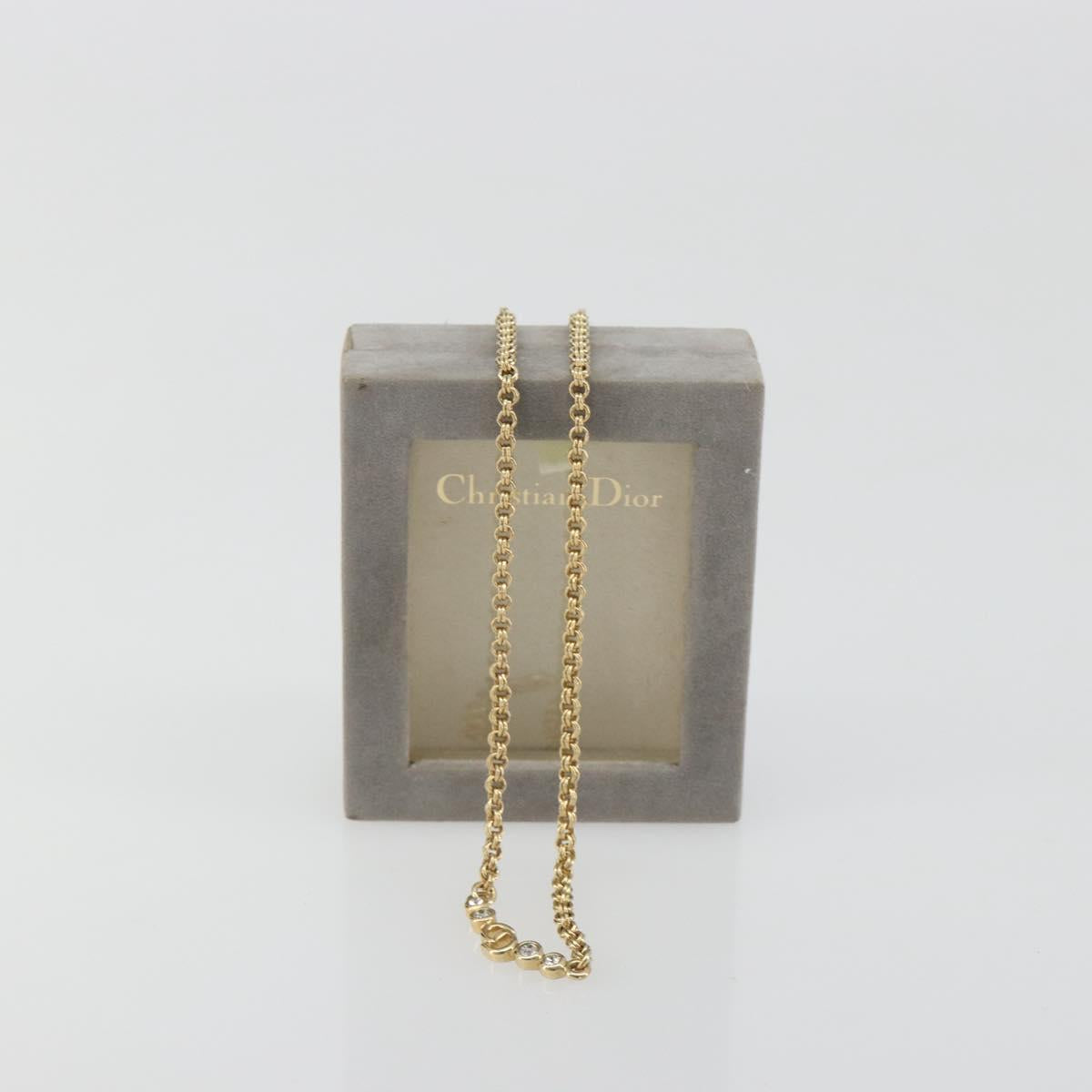 Christian Dior Necklace Metal Gold Tone Auth BA15049V