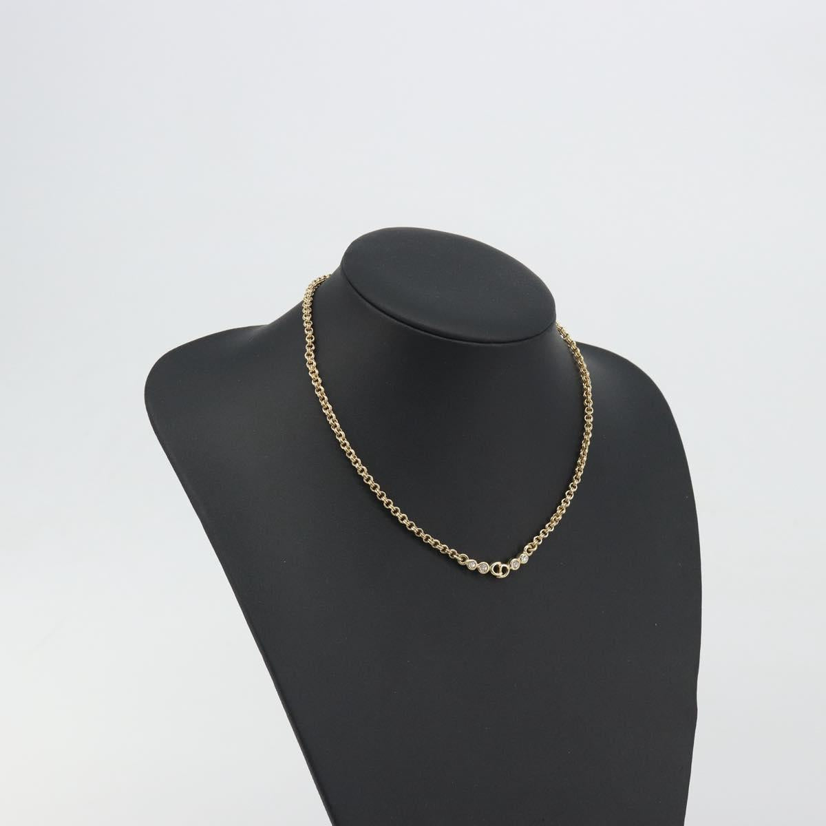 Christian Dior Necklace Metal Gold Tone Auth BA15049V