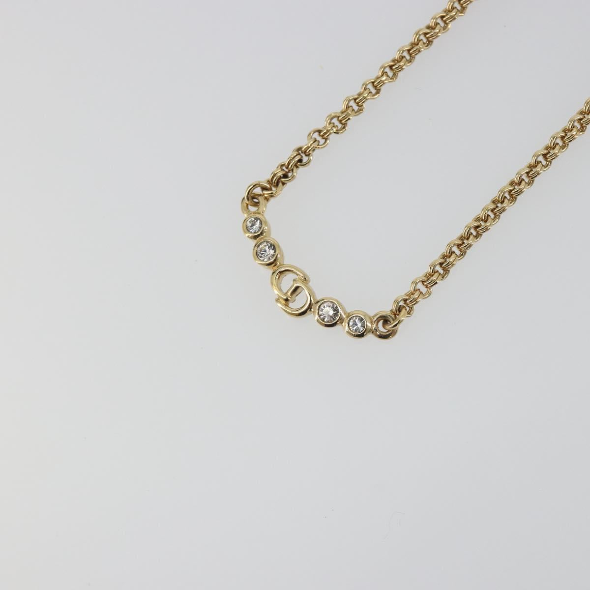 Christian Dior Necklace Metal Gold Tone Auth BA15049V