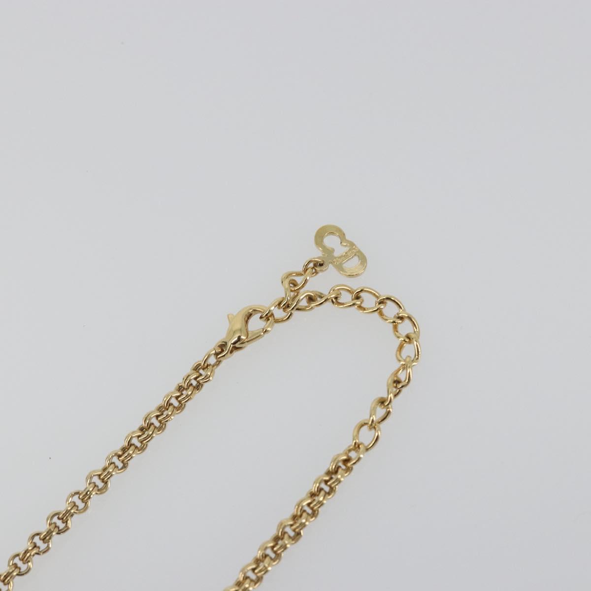 Christian Dior Necklace Metal Gold Tone Auth BA15049V