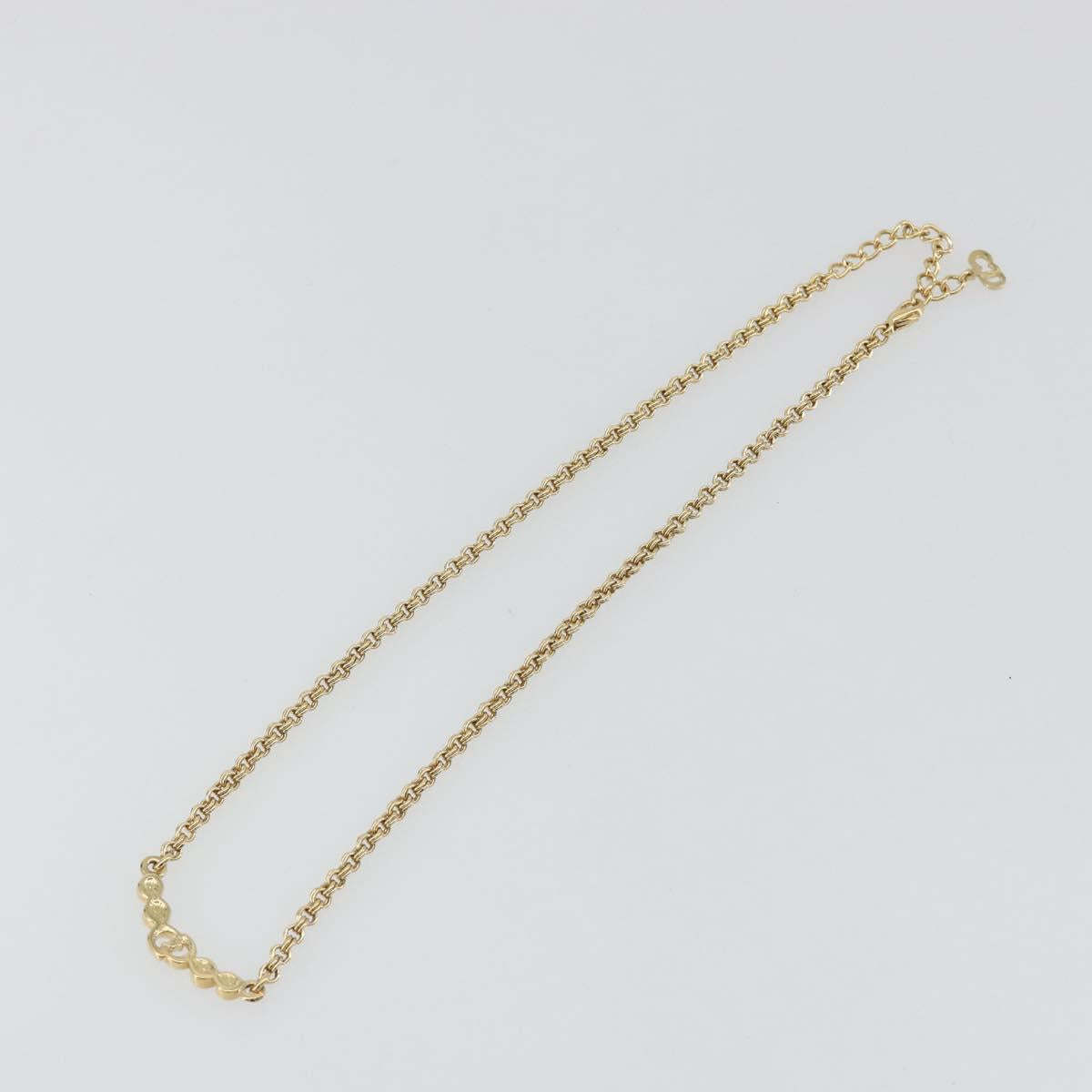Christian Dior Necklace Metal Gold Tone Auth BA15049V