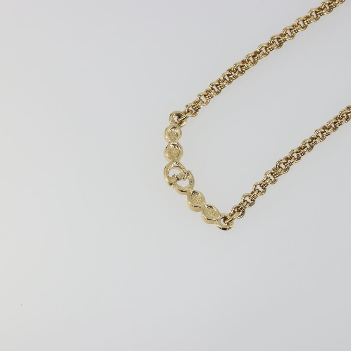 Christian Dior Necklace Metal Gold Tone Auth BA15049V