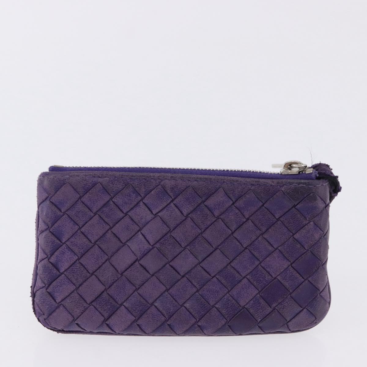 BOTTEGA VENETA INTRECCIATO Glasses Case Coin Purse Leather 2 Set Auth BA15053