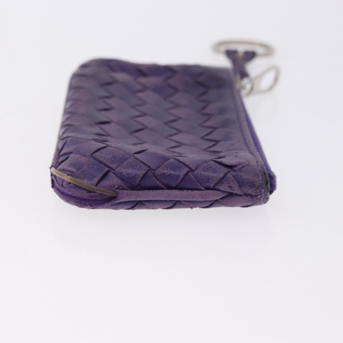 BOTTEGA VENETA INTRECCIATO Glasses Case Coin Purse Leather 2 Set Auth BA15053