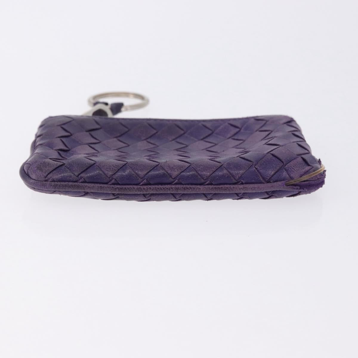 BOTTEGA VENETA INTRECCIATO Glasses Case Coin Purse Leather 2 Set Auth BA15053