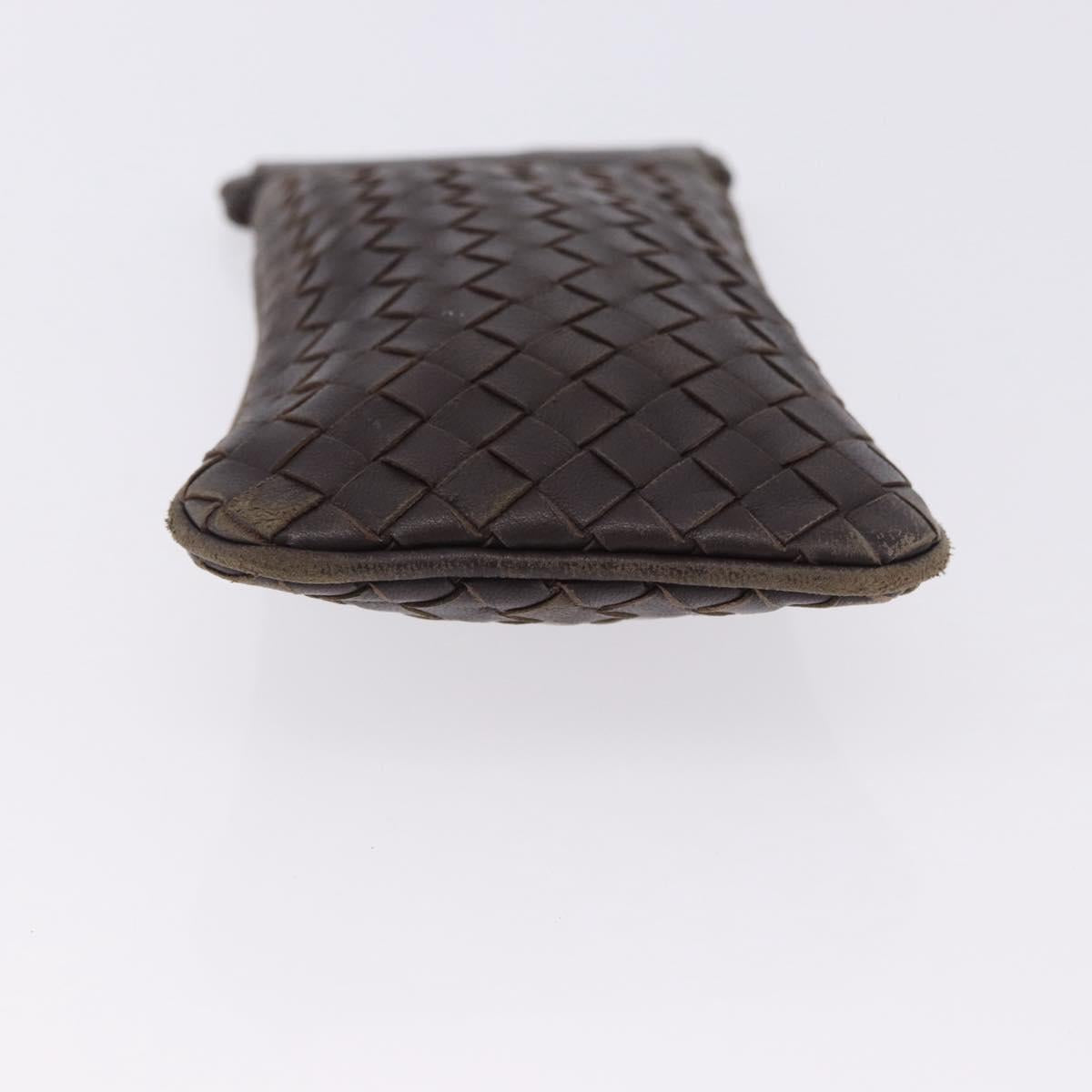 BOTTEGA VENETA INTRECCIATO Glasses Case Coin Purse Leather 2 Set Auth BA15053