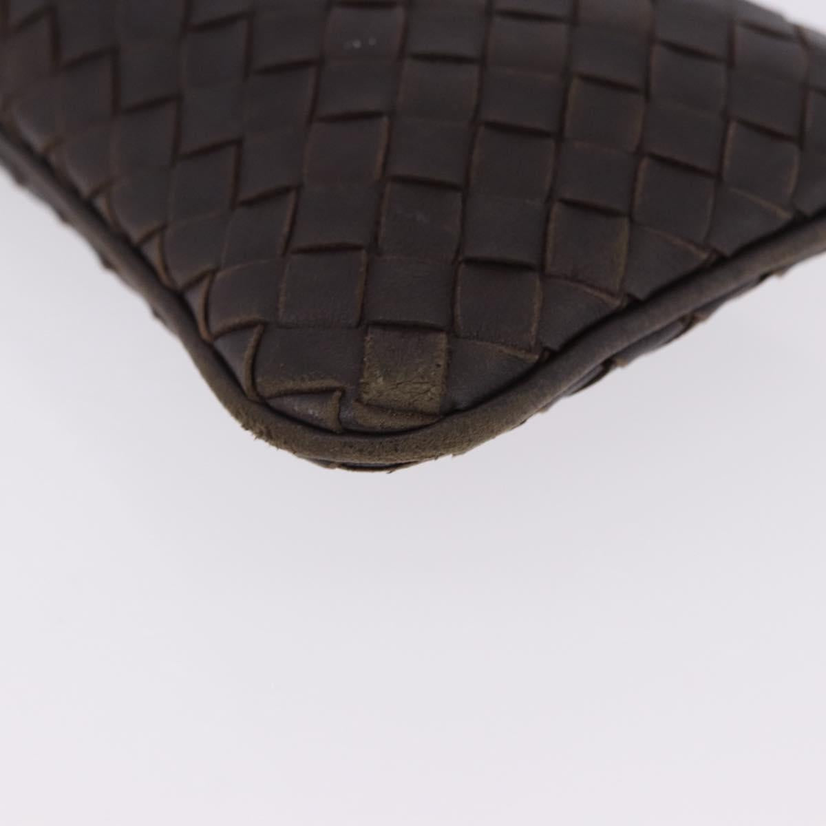 BOTTEGA VENETA INTRECCIATO Glasses Case Coin Purse Leather 2 Set Auth BA15053