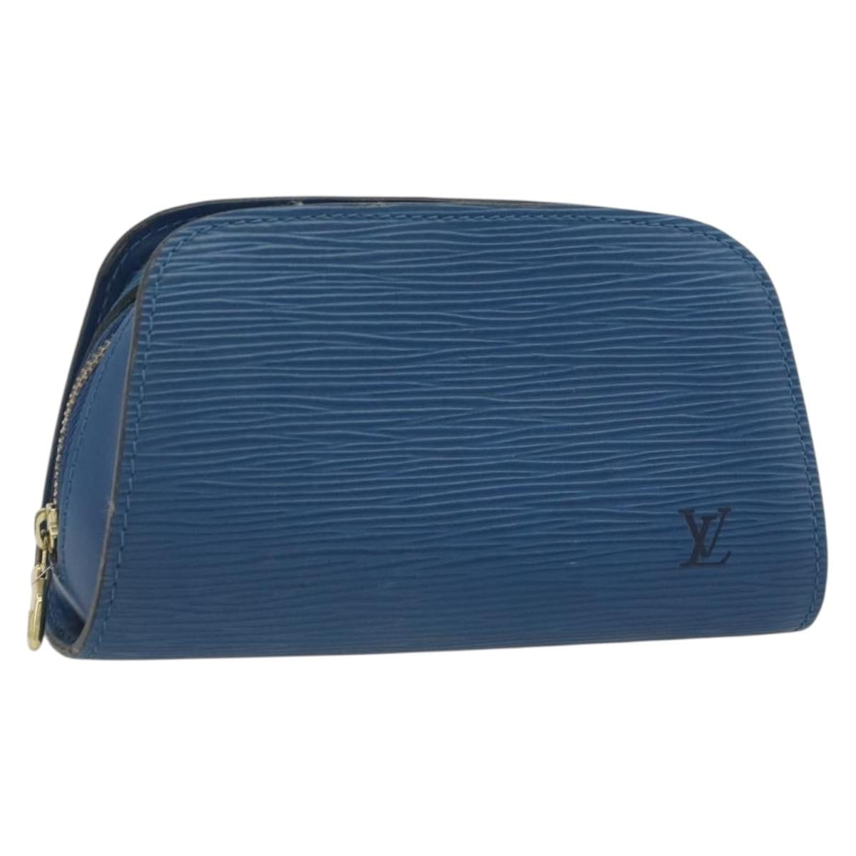 LOUIS VUITTON Epi Dauphine PM Pouch Blue M48445 LV Auth BA15054