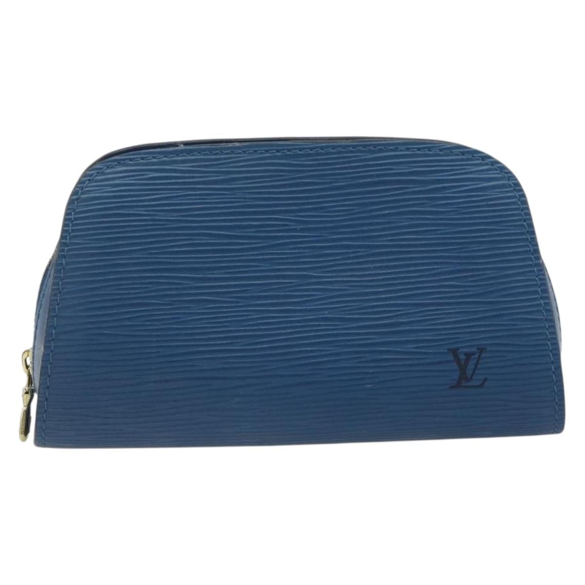 LOUIS VUITTON Epi Dauphine PM Pouch Blue M48445 LV Auth BA15054