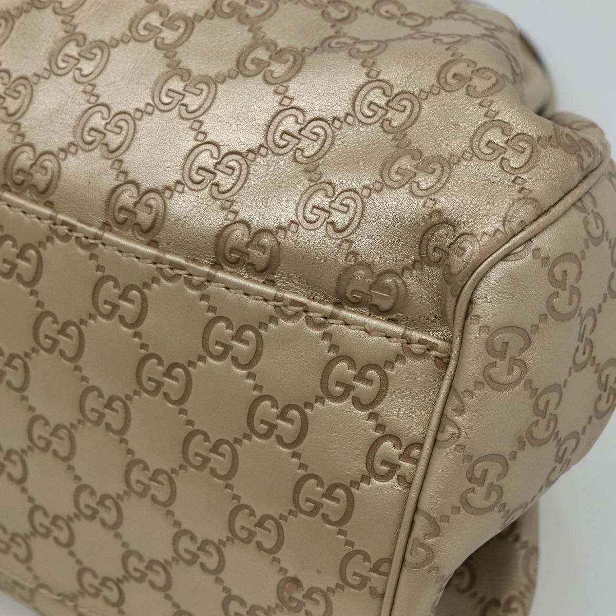 GUCCI GG Canvas Guccissima Tote Bag Leather 2way Gold Tone 223974 Auth BA1506